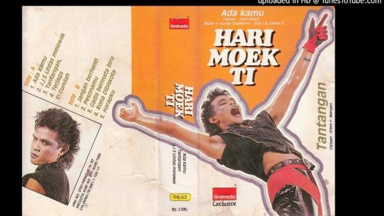 Cover of Hari Moekti's 1980s cassette Tantangan.