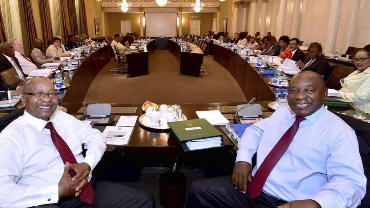 South African President Jacob Zuma and deputy Cyril Ramaphosa.