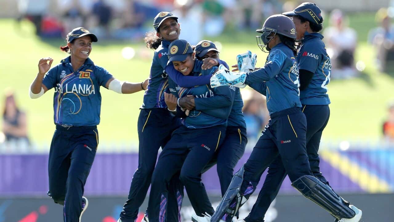 Sri Lanka Celebrate After Dismissing Bethany Mooney Of Australia During The Women's T20 World Cup Cricket Match Between Australia And Sri Lanka At The WACA Ground In Perth, Monday, February 24, 2020.