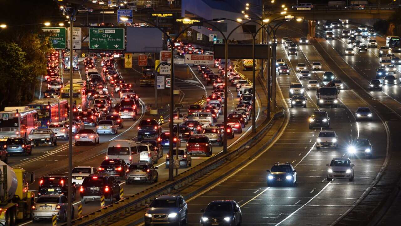 Traffic on the Warringah Freeway in Sydney