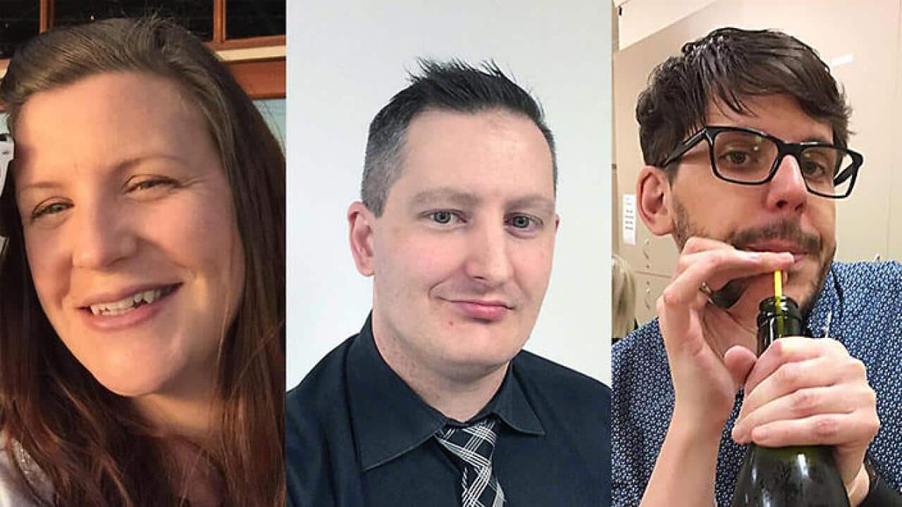 (L-R) Kate Goodchild, Roozi Araghi and Luke Dorsett (AAP)