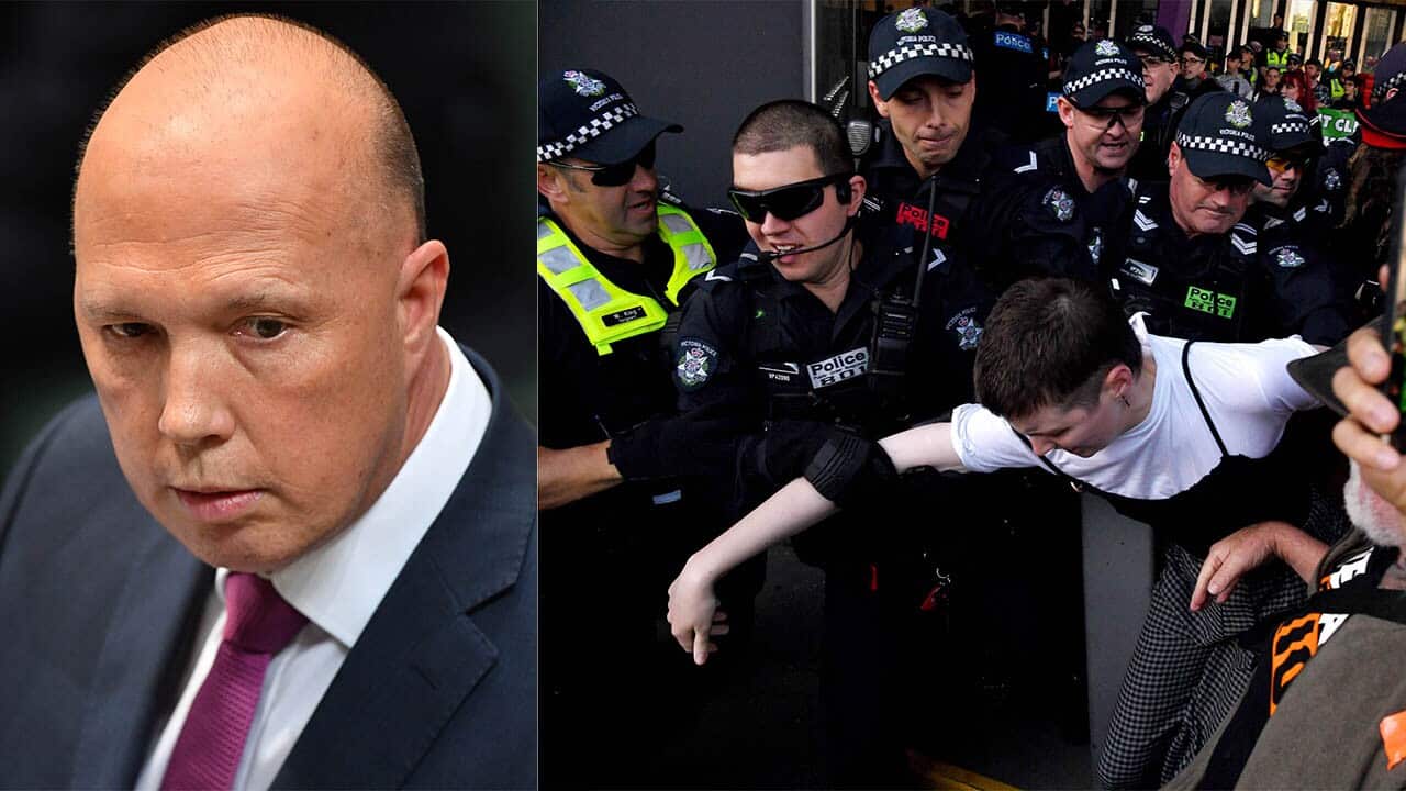 Peter Dutton wants protests to pay for a police presence at their demonstrations.