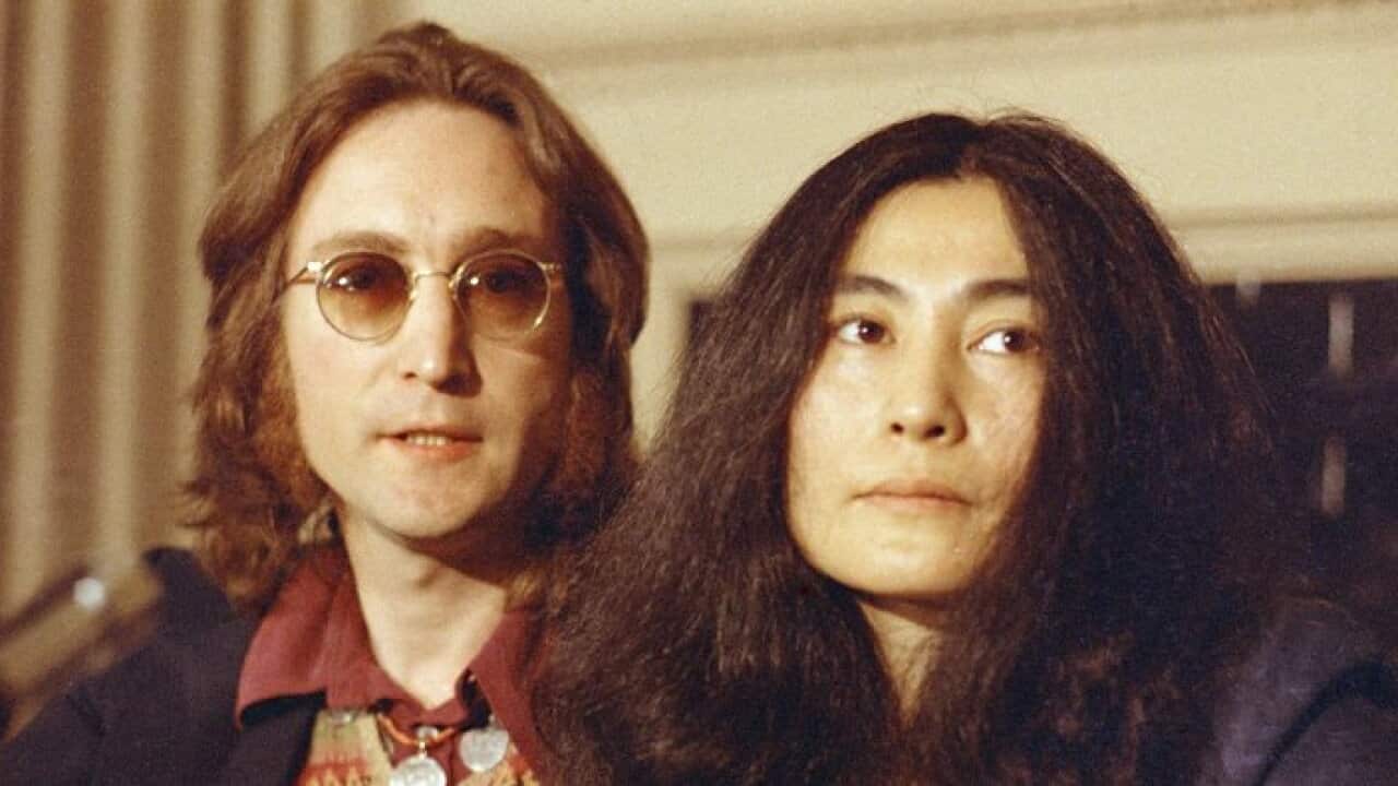 Former Beatle John Lennon and his wife, Yoko Ono
