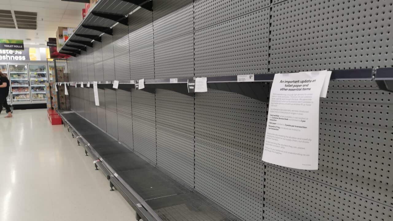 Supermarkets have experienced shortages on basic sanitary items following panic buying across the country.
