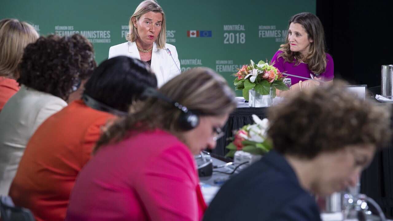 The opening session of the Women Foreign Ministers meeting.