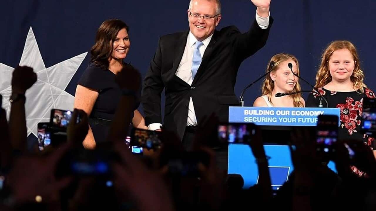 Scott Morrison, with wife Jenny and children Abbey and Lily.