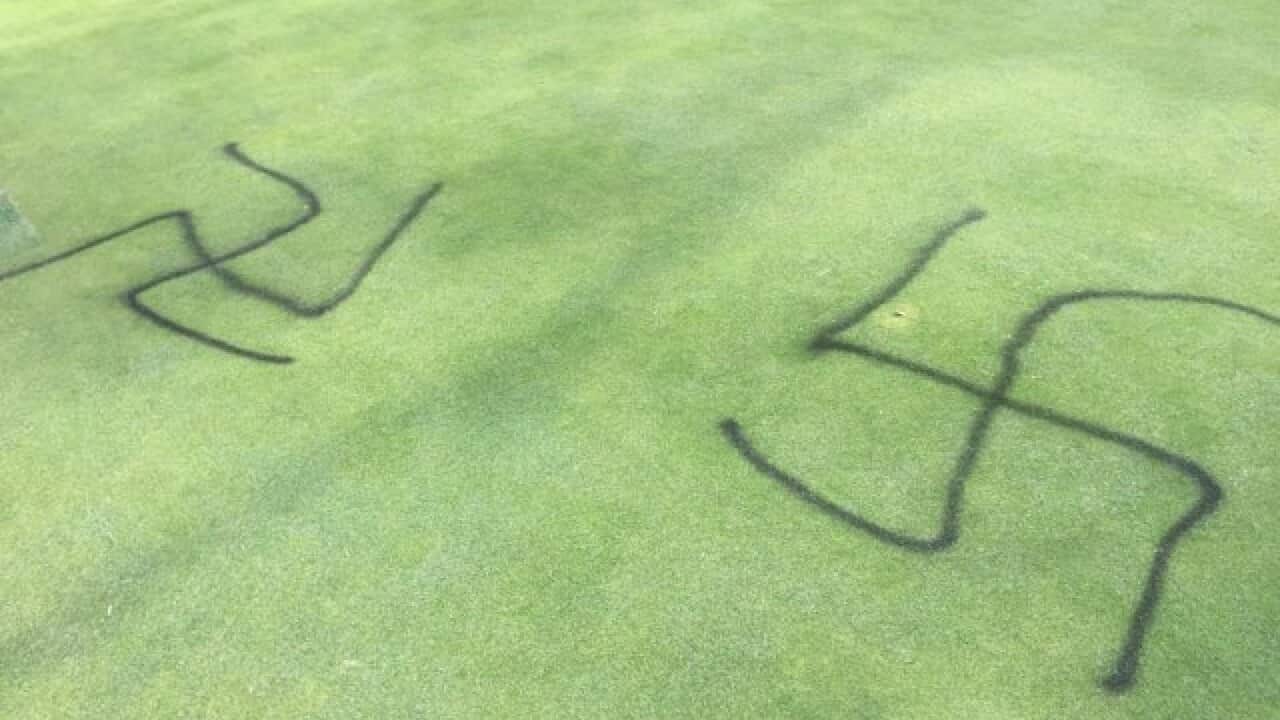 Some of the graffiti found on the course.
