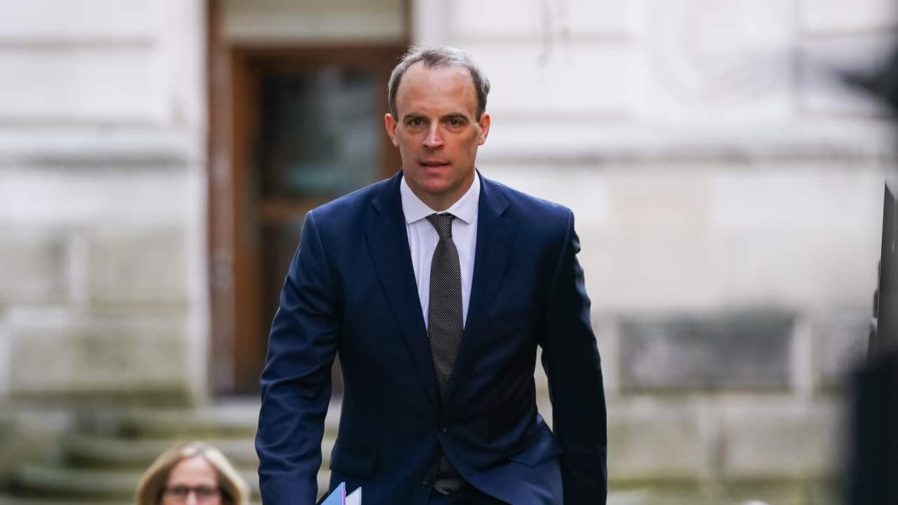 A file photo of UK Foreign Secretary Dominic Raab