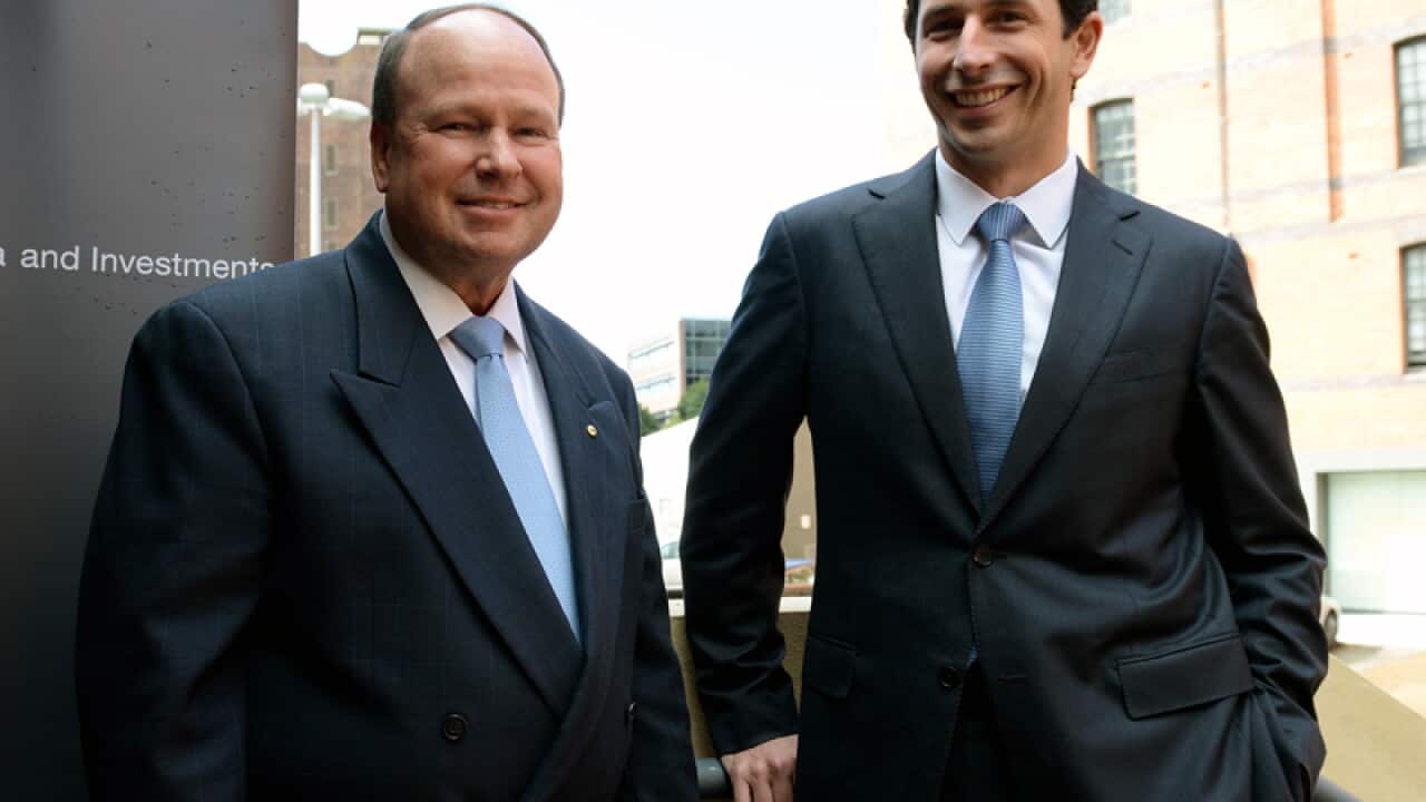 Seven Group Holdings CEO Don Voelte (L) and Director Ryan Stokes