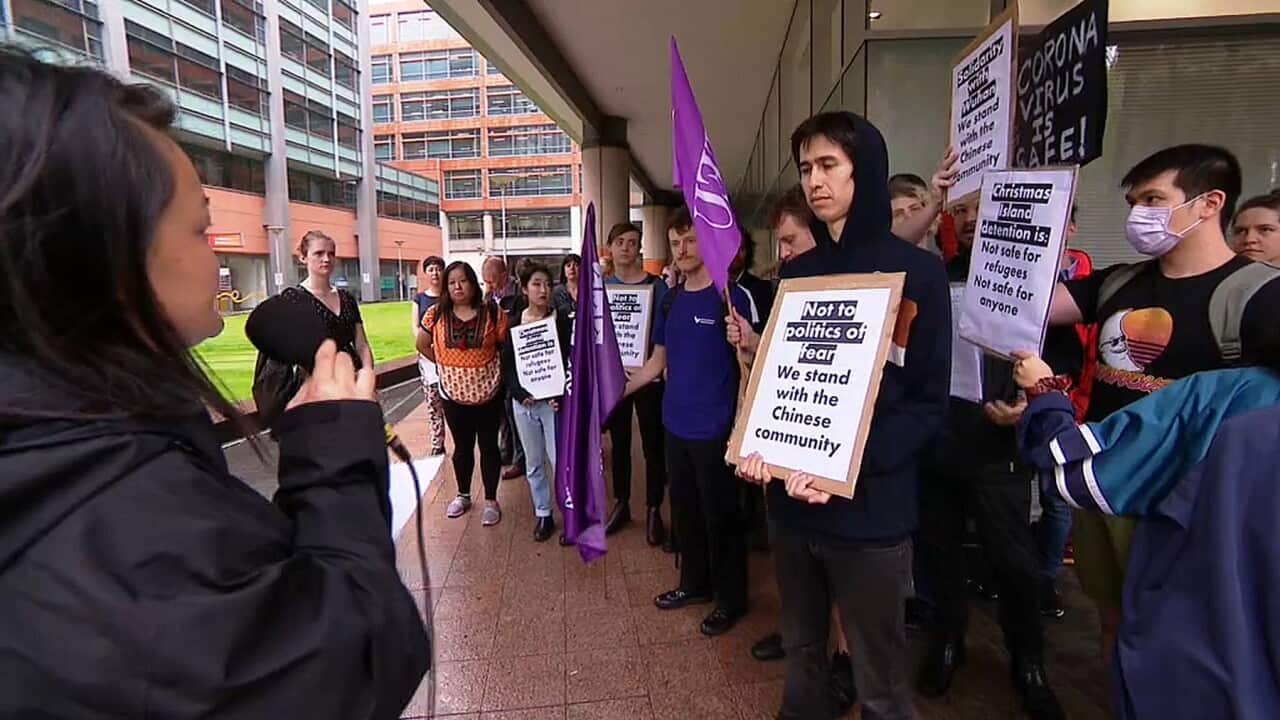 University students protest about the travel ban