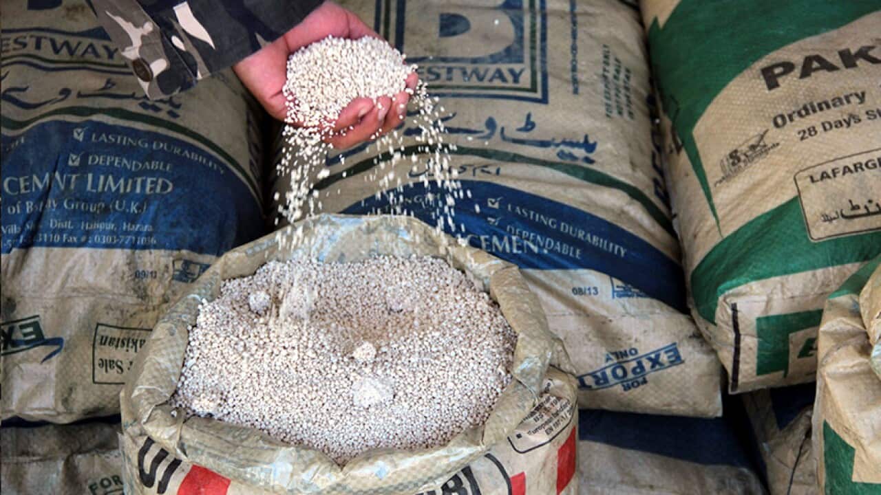 Ammonium nitrate stockpile