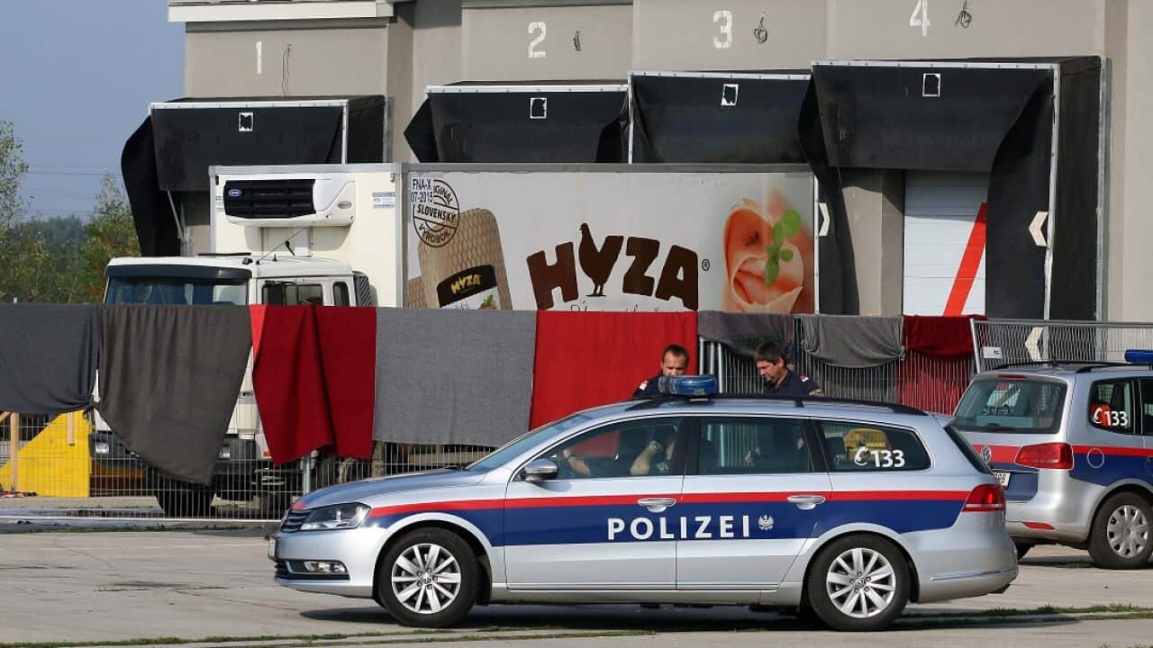 The truck where 71 migrants suffocated to death.