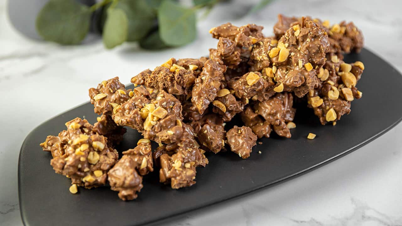 Chocolate-coated peanut brittle