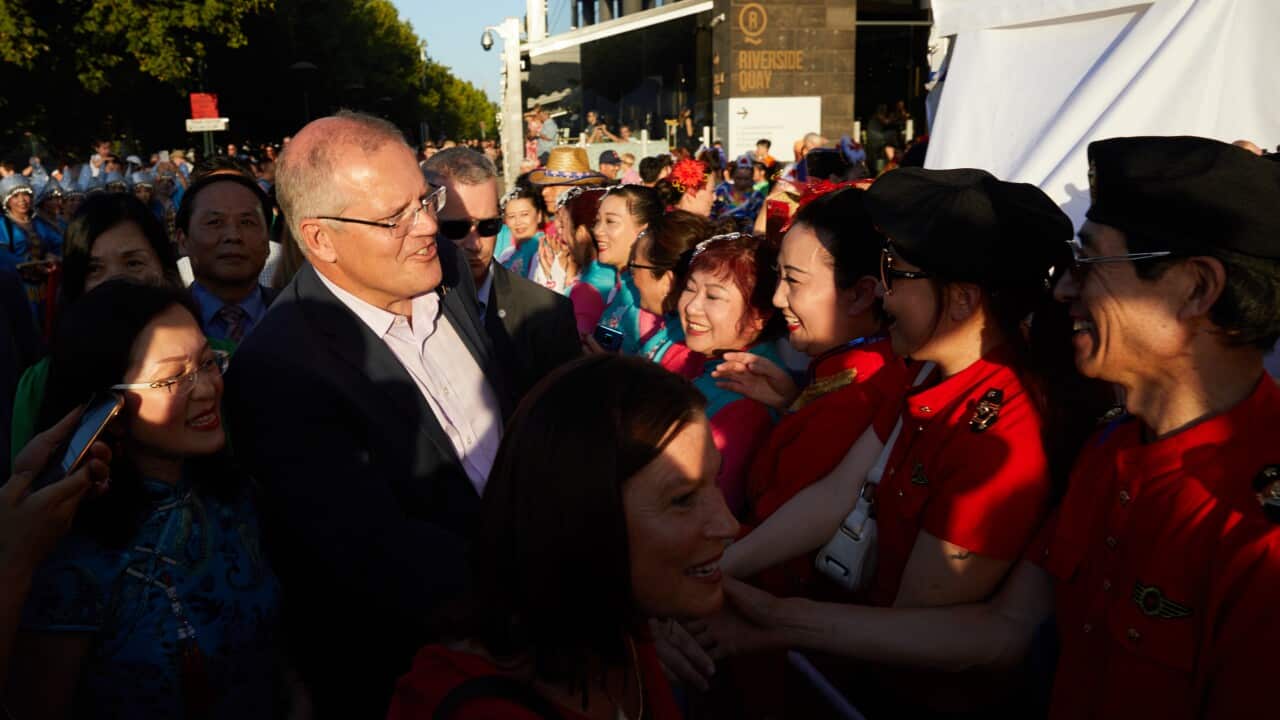 Prime Minister Scott Morrison arrives to the official opening of the Chinese New Year festival at Southbank in Melbourne, Saturday, February 2, 2019.