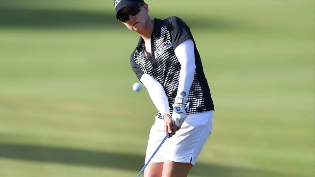 Karrie Webb from Australia plays a shot