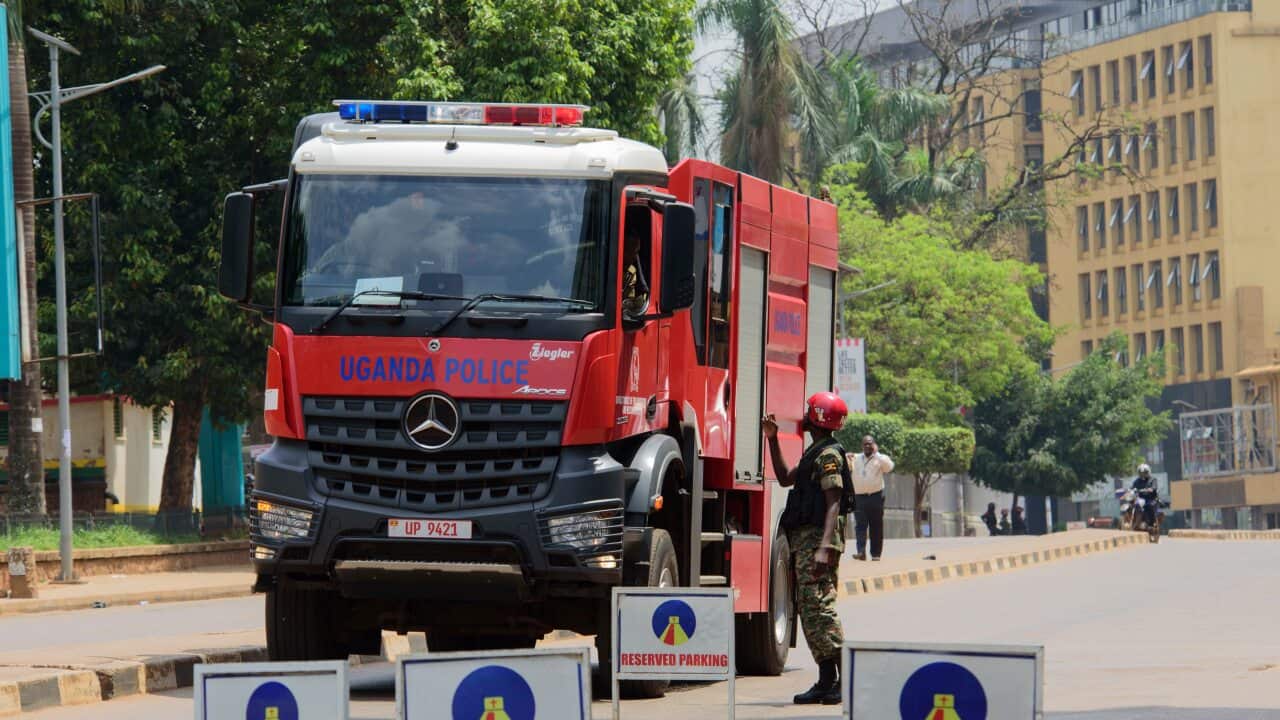 According to Ugandan Police, two blasts occurred near the Central Police Station and another near Parliament in the capital Kampala.
