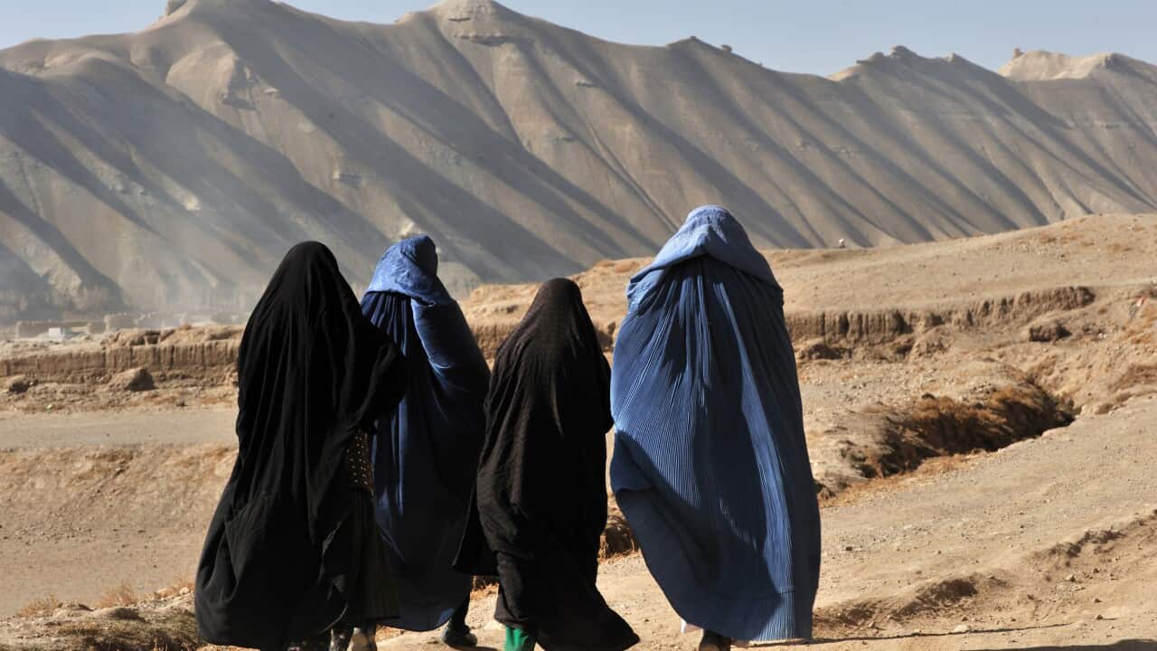 Women in burqa, Afghanistan