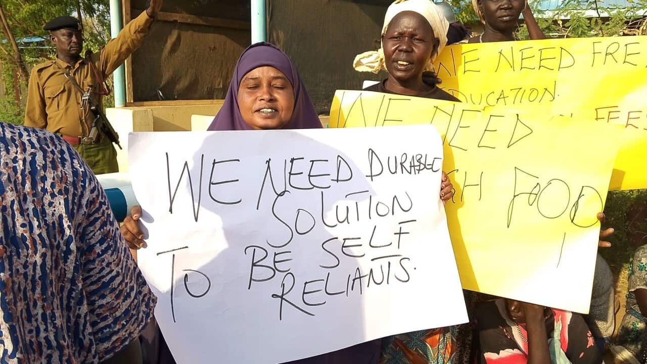 Elizabeth Riak in the middle during the Kakuma Refugee Camp Protesting.jpeg