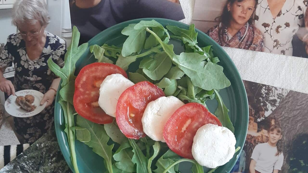 Anna Kharzeeva with her grandma Sveta.