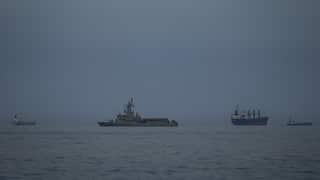 Four ships on the sea