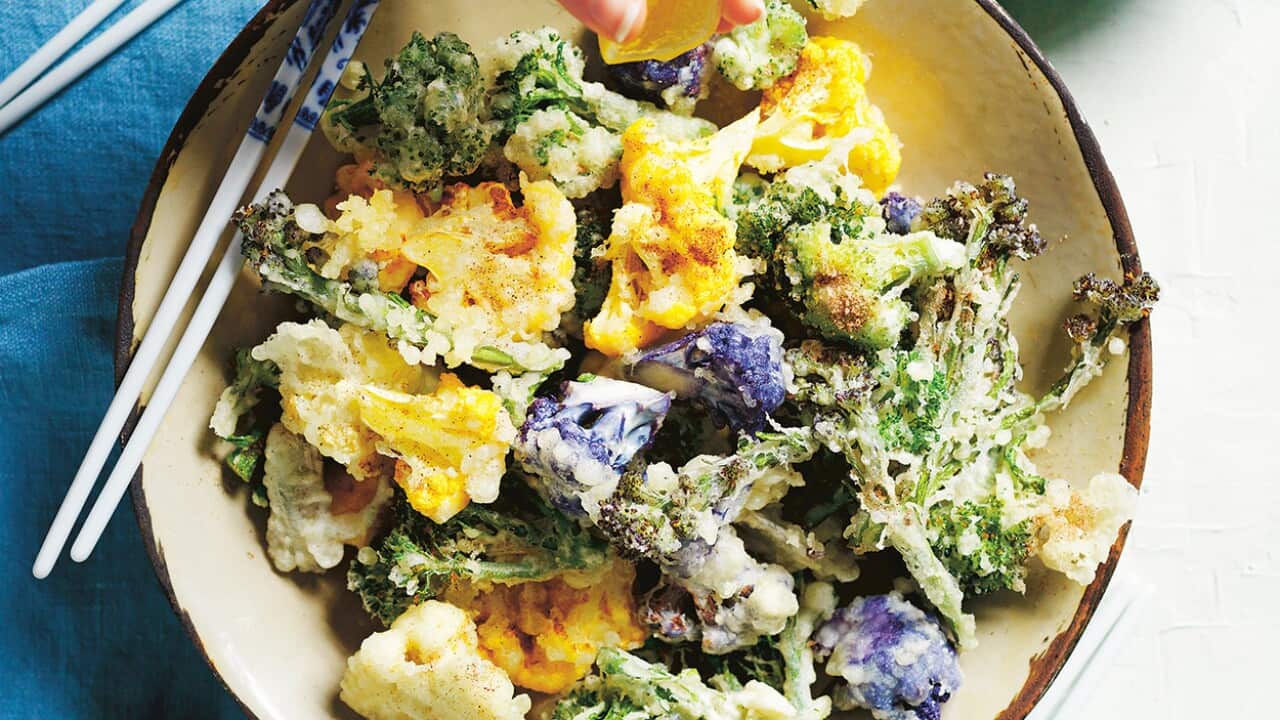 Five-spice tempura with MYO chilli oil