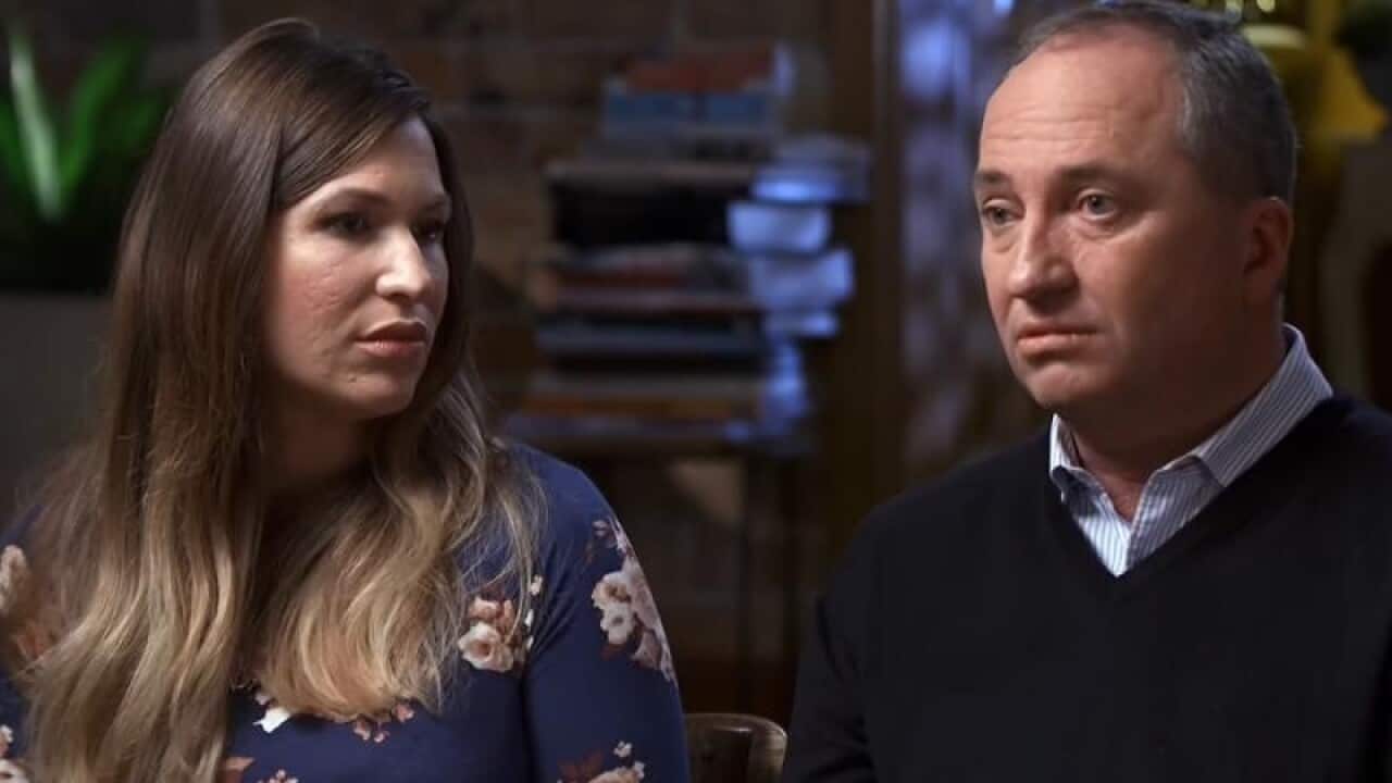 Barnaby Joyce and partner Vikki Campion (file image)