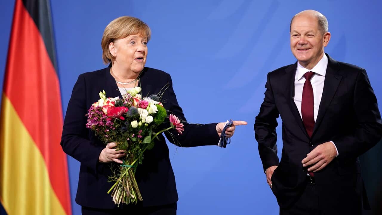 Angela Merkel and Olaf Scholz
