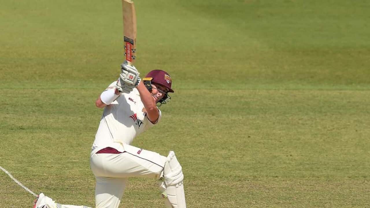 Matthew Renshaw of Queensland bats in Brisbane