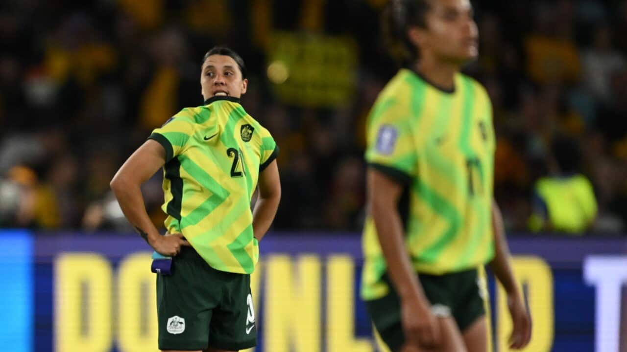 Samantha Kerr of Australia reacts following their draw to South Korea during the AFC Women’s Asian Cup Group.