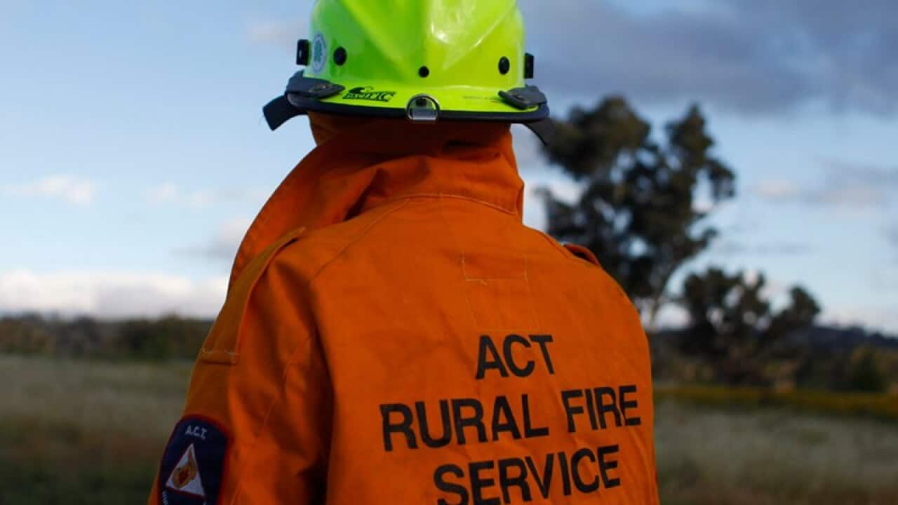 A volunteer of the ACT Rural Fire Service
