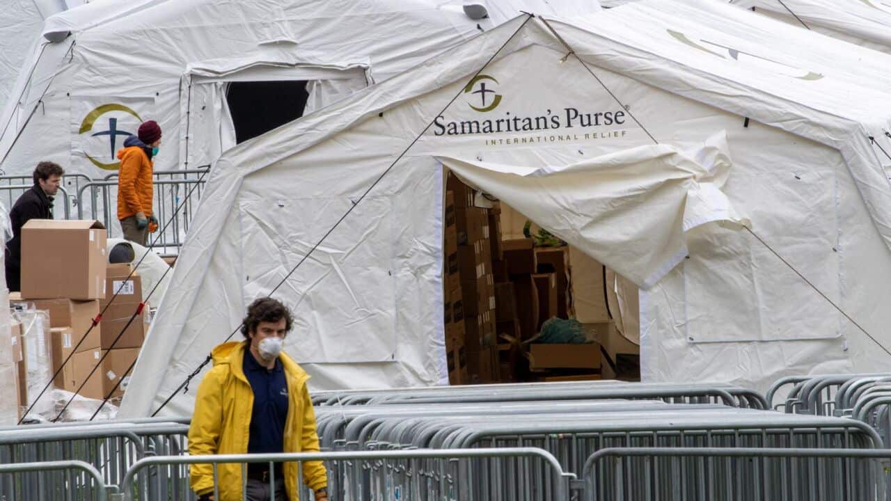 The Samaritan's Purse field hospital set up in New York's Central Park
