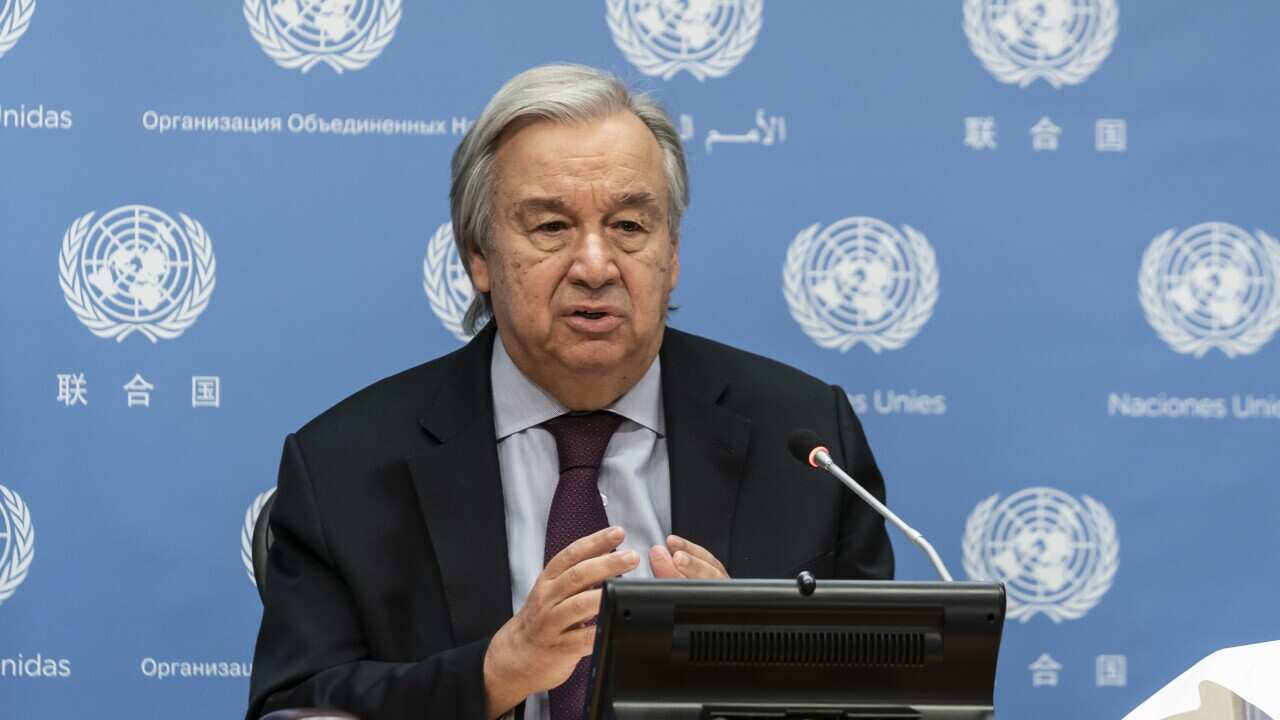 UN Secretary-General Antonio Guterres at the UN Headquarters in New York.