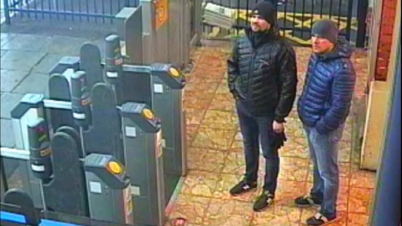 Footage released by London police of the two suspects