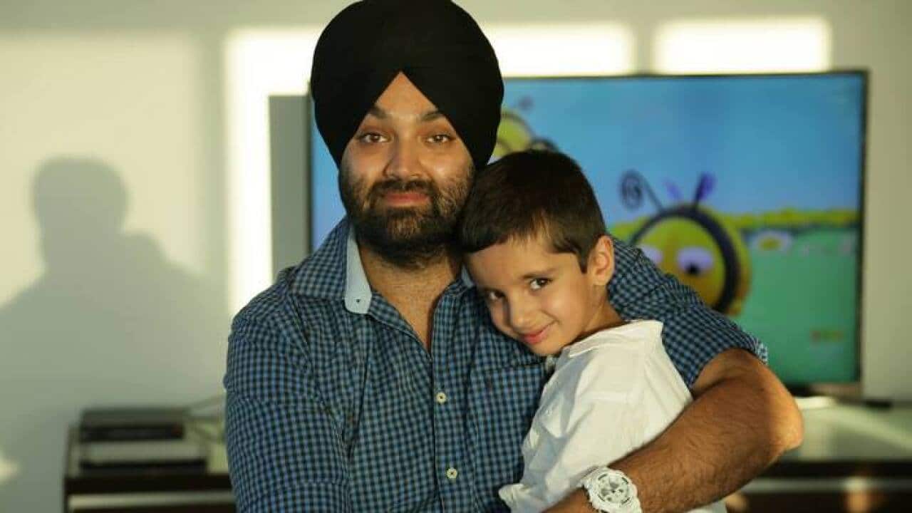 Adelaide based Jasjit Virdi and his son, waiting for the visa to come through