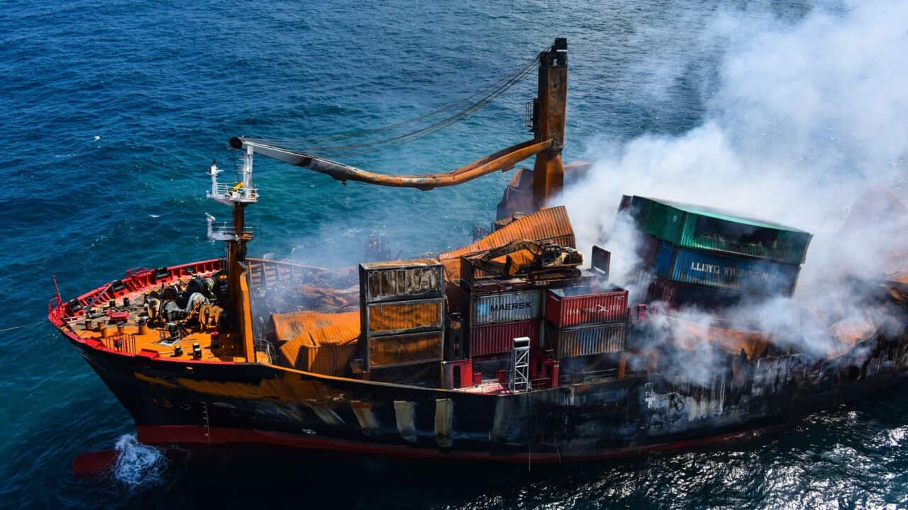 The Singapore registered vessel northwest of Colombo