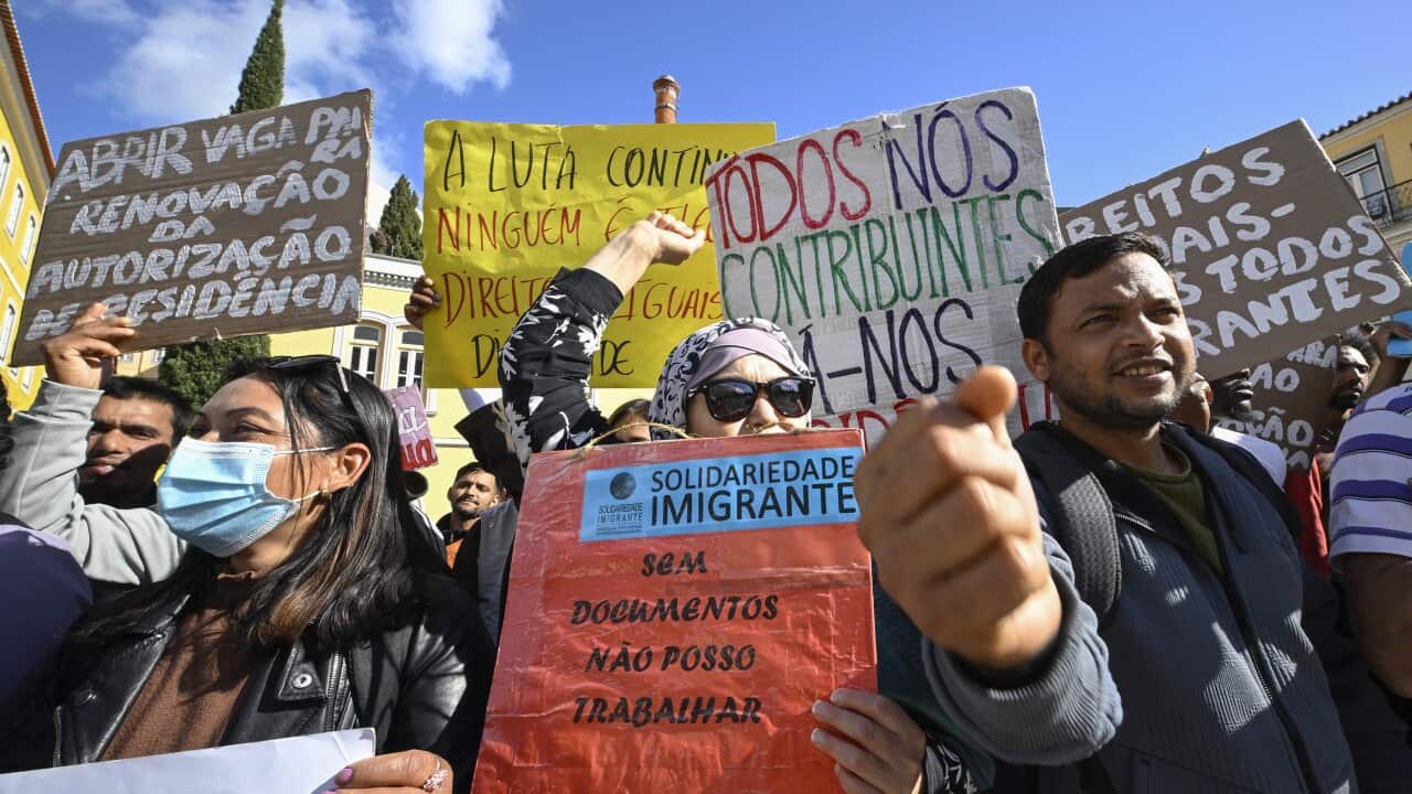 Protesto de migrantes em Lisboa
