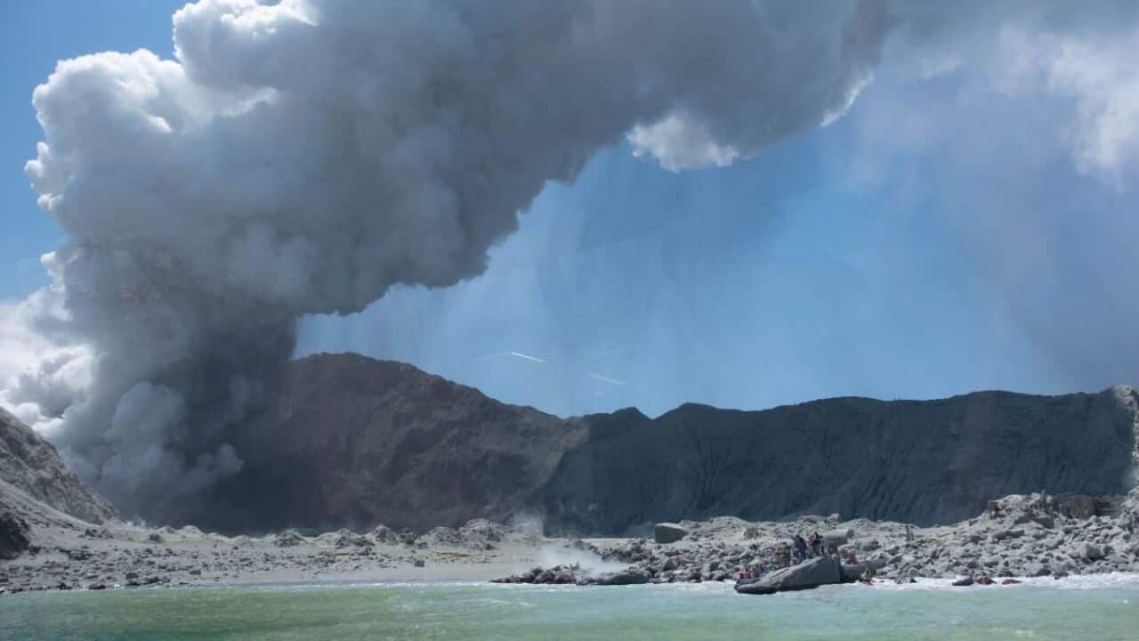 New Zealand's Whakaari erupts, trapping tourists on the island.