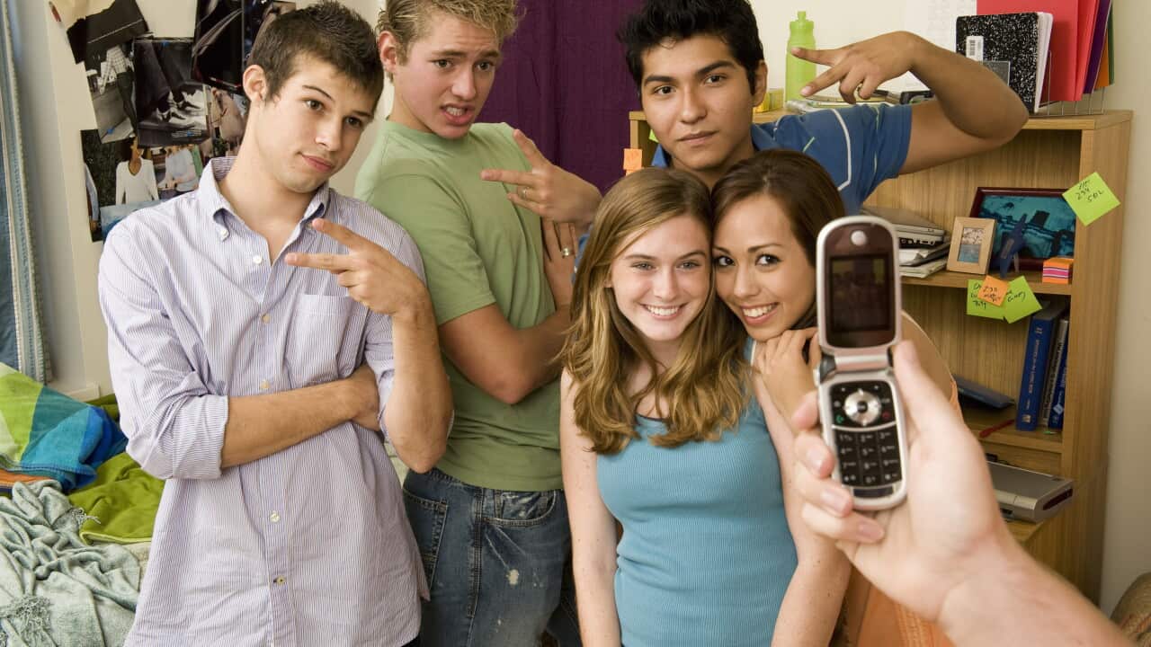 College coeds hamming it up for the camera
