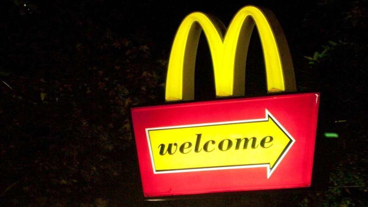 A McDonald's fast food sign.