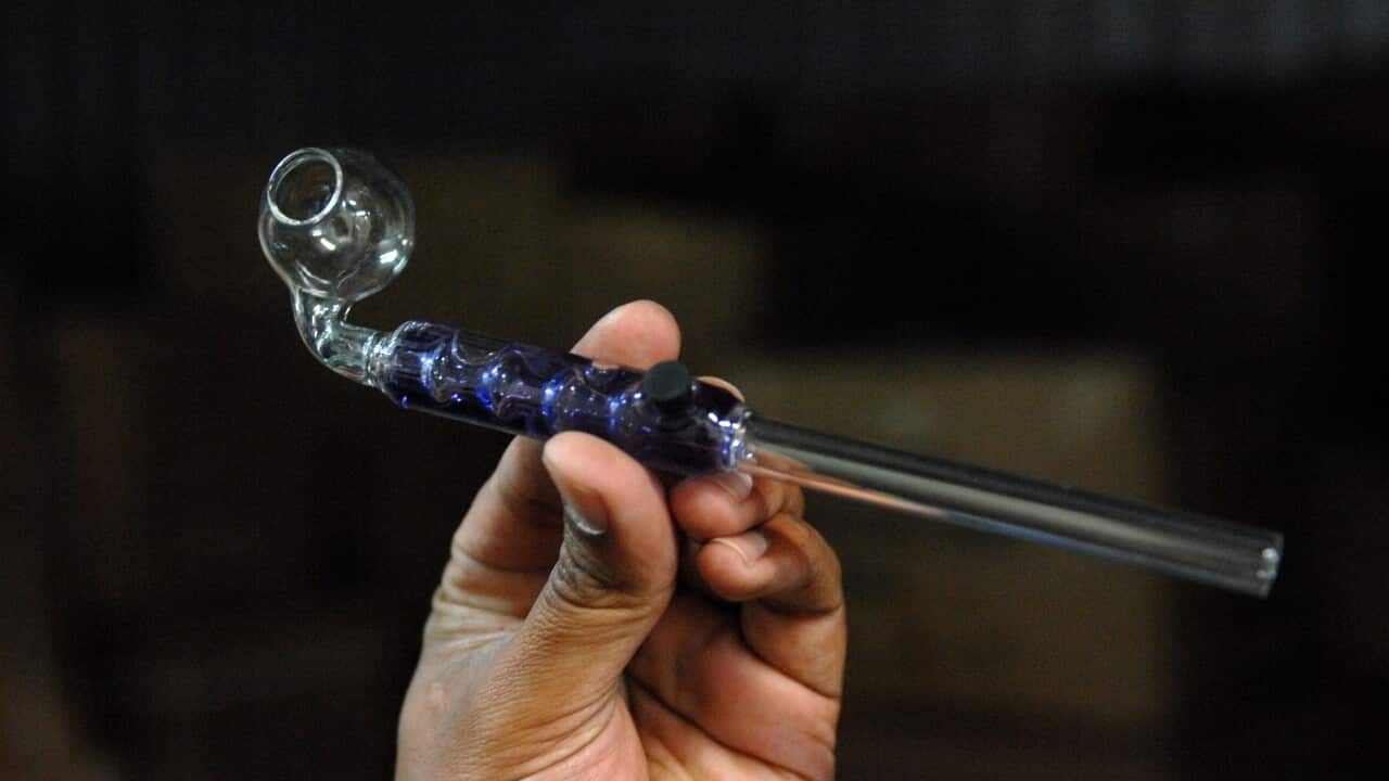 An ice pipe in Melbourne, Monday, July 2, 2007. The item was one of 76,00 dangerous products seized last financial year, a record total haul for an Australian state or territory. (AAP Image/Julian Smith) NO ARCHIVING