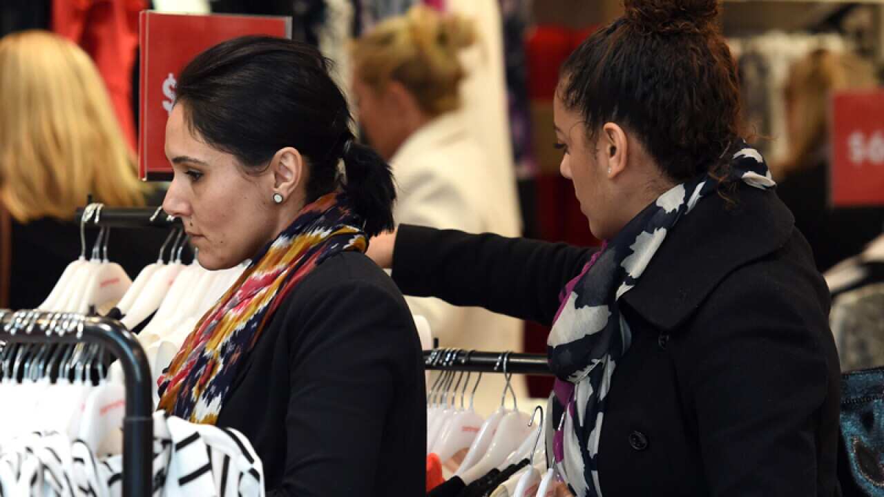 Shoppers inside a store