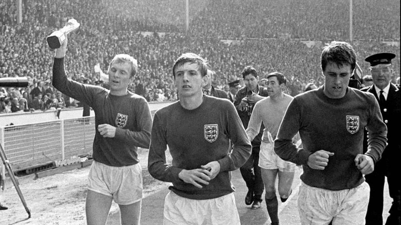England at Wembley following their World Cup final win in 1966
