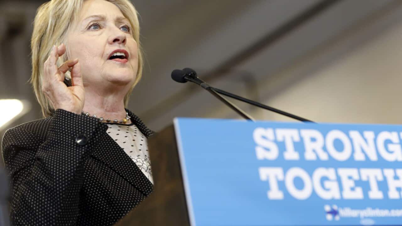 Democratic presidential candidate Hillary Clinton