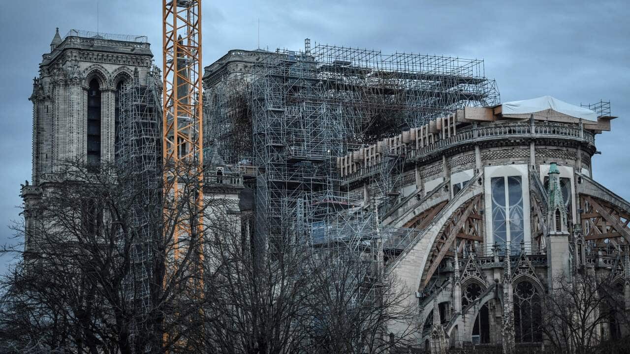 French President Emmanuel Macron has set a five-year target for the restoration work to be completed.
