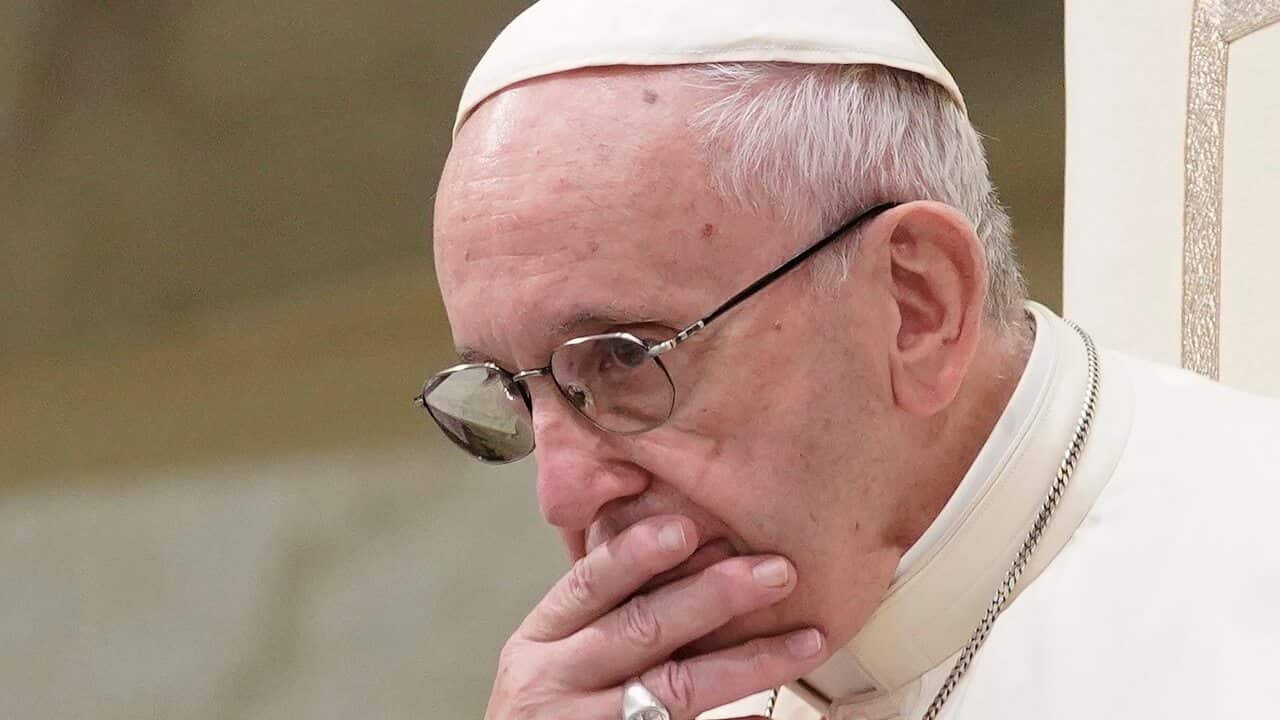 Pope Francis in a pensive mood during his weekly general audience at the Vatican.