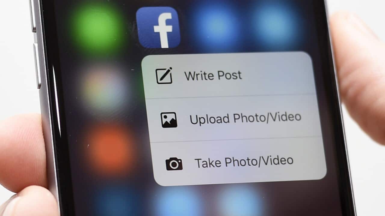 The Facebook app on an iPhone