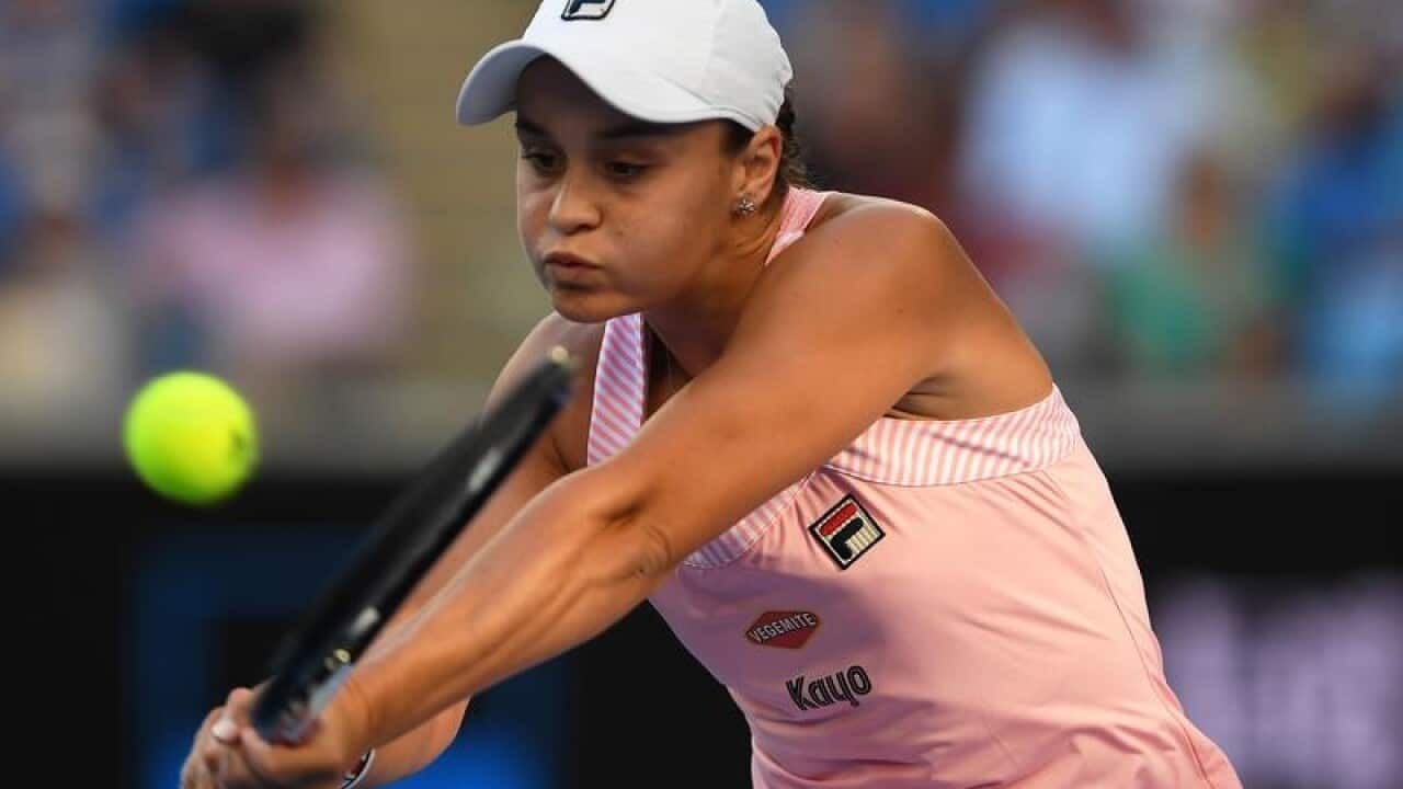 Ashleigh Barty of Australia in action