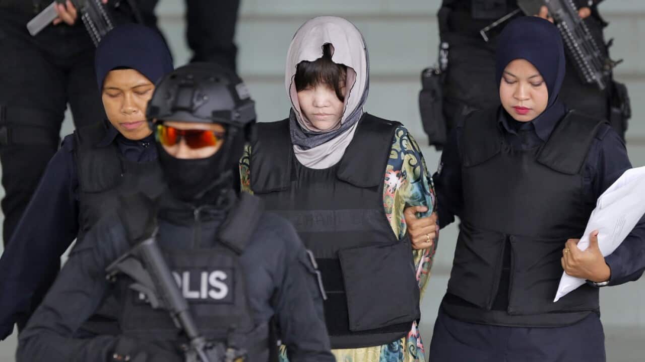 Doan Thi Huong leaves court on August 16.