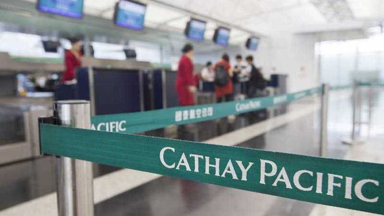 Flight attendants from Hong Kong's flag carrier airline Cathay Pacific