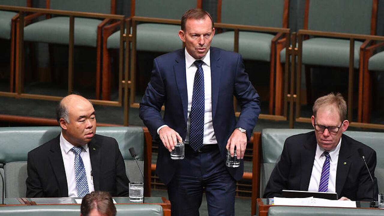 Former prime minister Tony Abbott during House of Representatives Question Time at Parliament House in Canberra, Monday, June 19, 2017